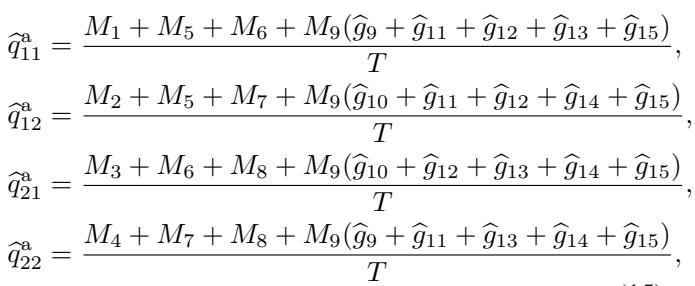 The final multiphoton estimator equations for a 2x2 array.