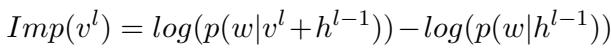 基于对数概率增量的重要性评分方程。