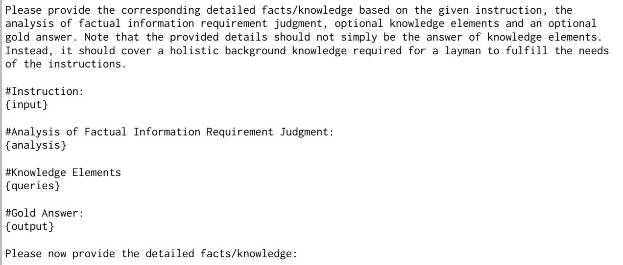 图7: 用于参考知识生成的提示词。 图8: 用于考题制定的提示词。