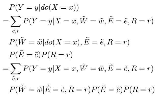 Equation representing the causal effect calculation after the do-operation intervention.