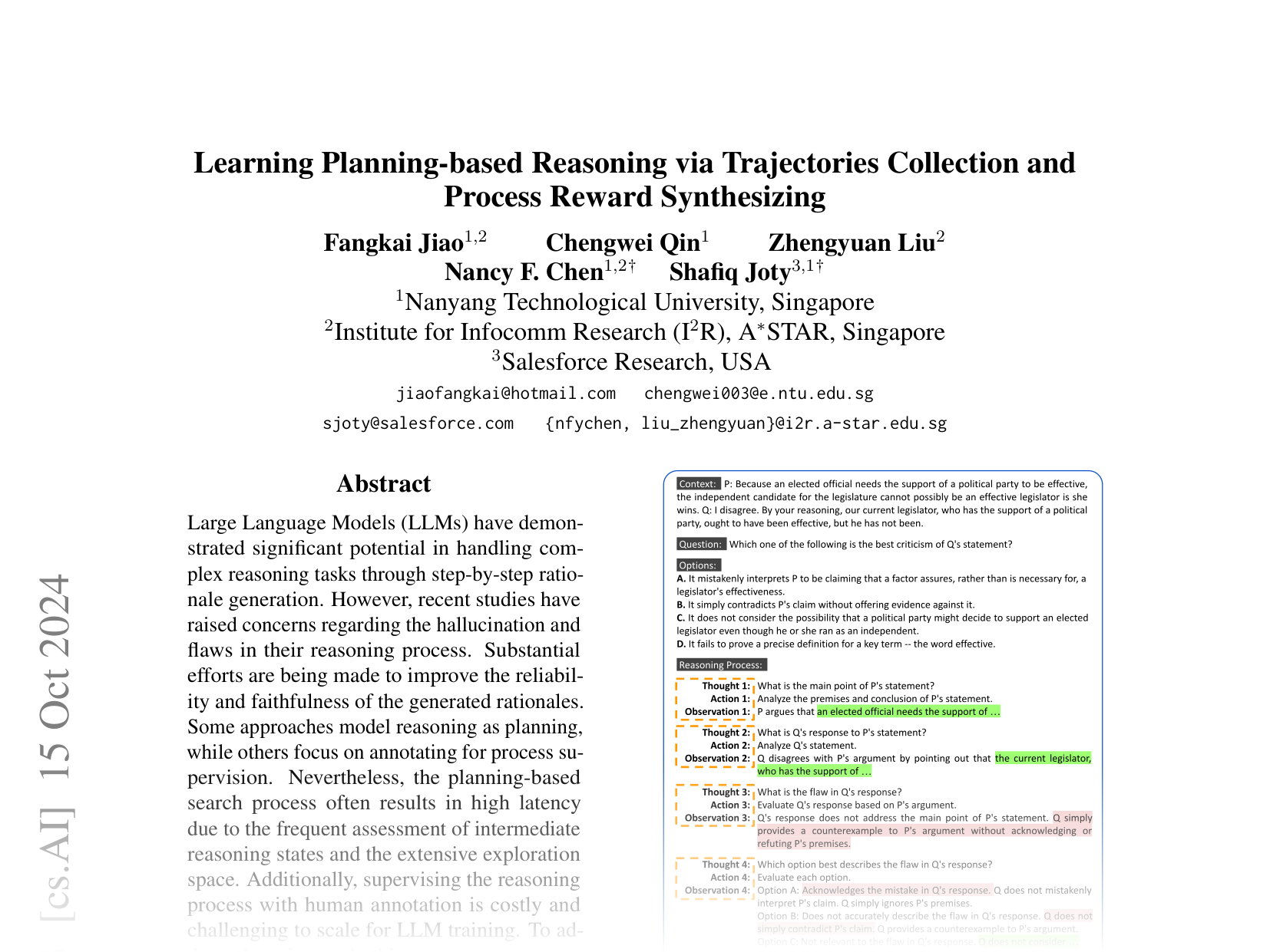 [Learning Planning-based Reasoning via Trajectories Collection and Process Reward Synthesizing 🔗](https://arxiv.org/abs/2402.00658)
