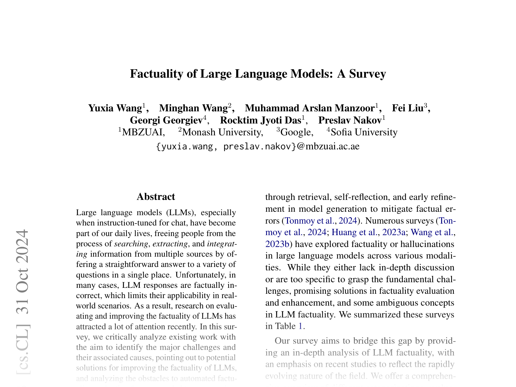 [Factuality of Large Language Models: A Survey 🔗](https://arxiv.org/abs/2402.02420)