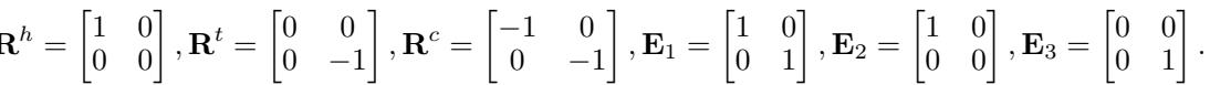 Matrix definitions for the proof