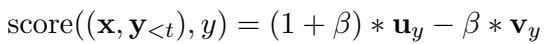方程 15: 对比解码评分