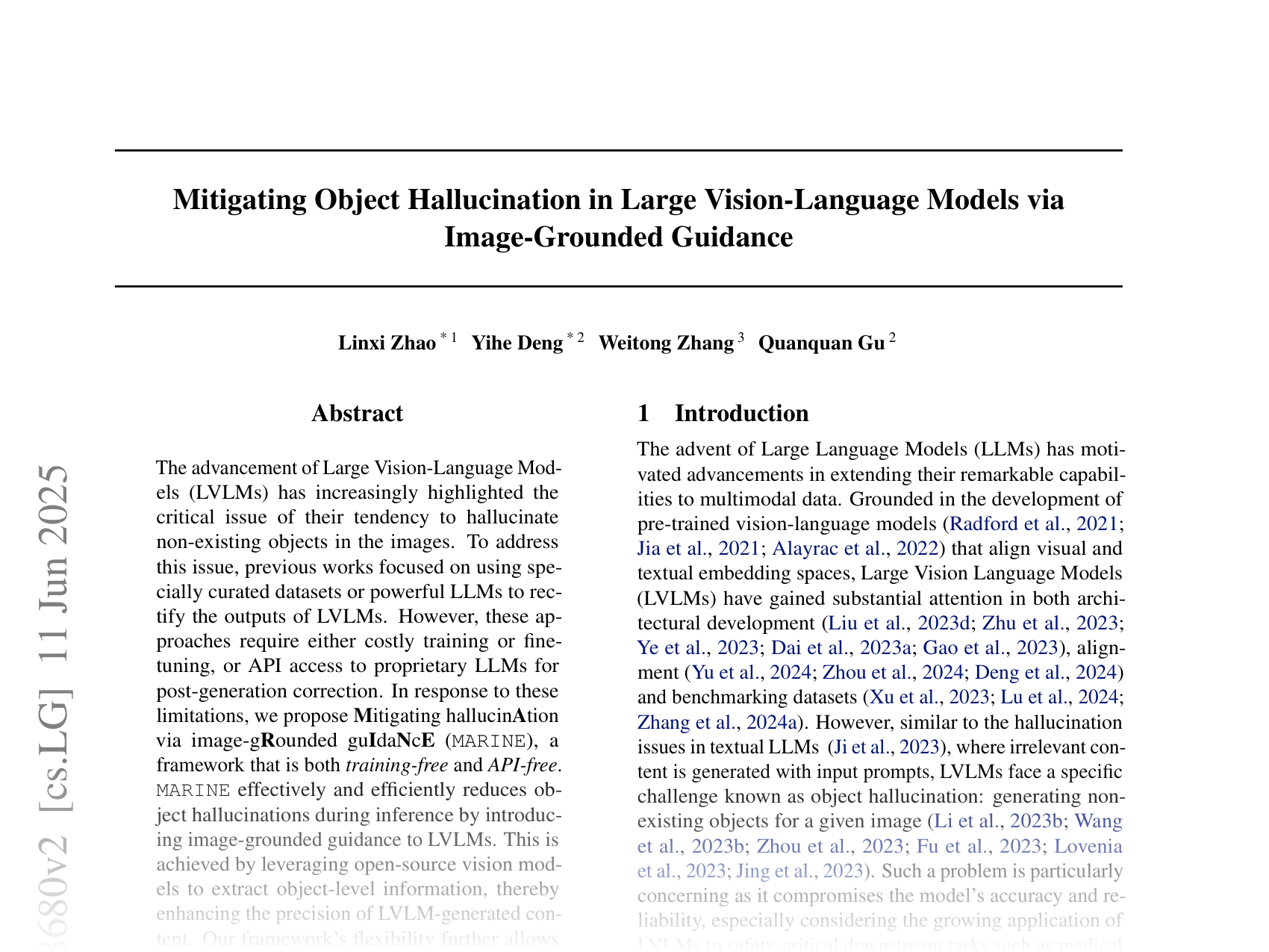 [Mitigating Object Hallucination in Large Vision-Language Models via Image-Grounded Guidance 🔗](https://arxiv.org/abs/2402.08680)