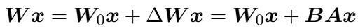 Equation showing the PEFT update rule.