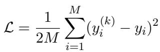 Equation showing the MSE loss function.