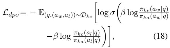 描述 DPO 损失函数的公式。