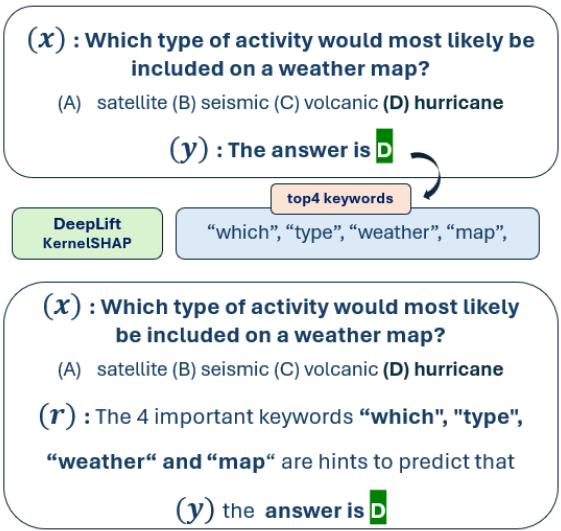 Figure 3: Self-AMPLIFY rationale generation step with a post hoc attribution method.