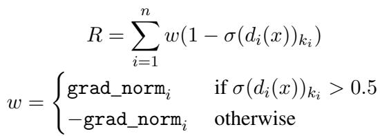 动态加权奖励公式。