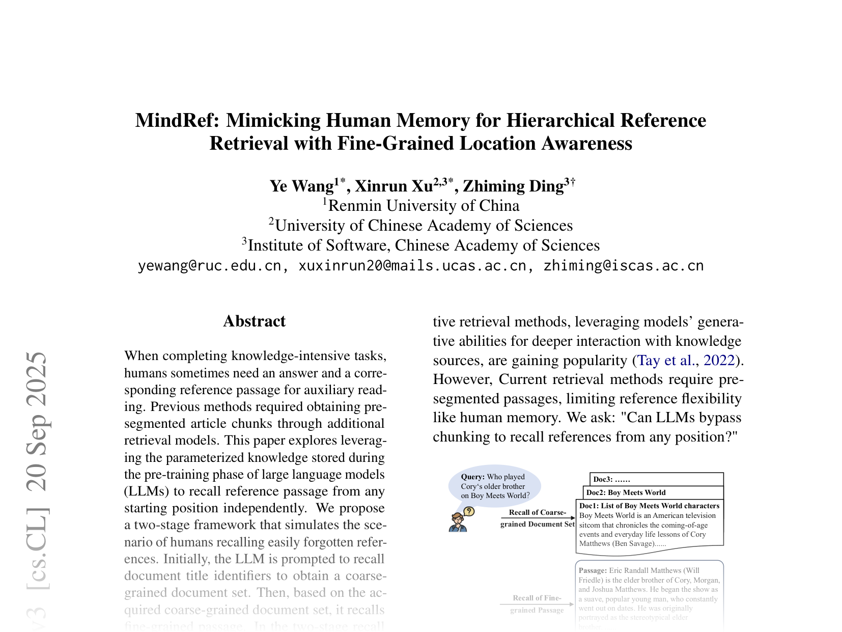 [MindRef: Mimicking Human Memory for Hierarchical Reference Retrieval with Fine-Grained Location Awareness 🔗](https://arxiv.org/abs/2402.17010)