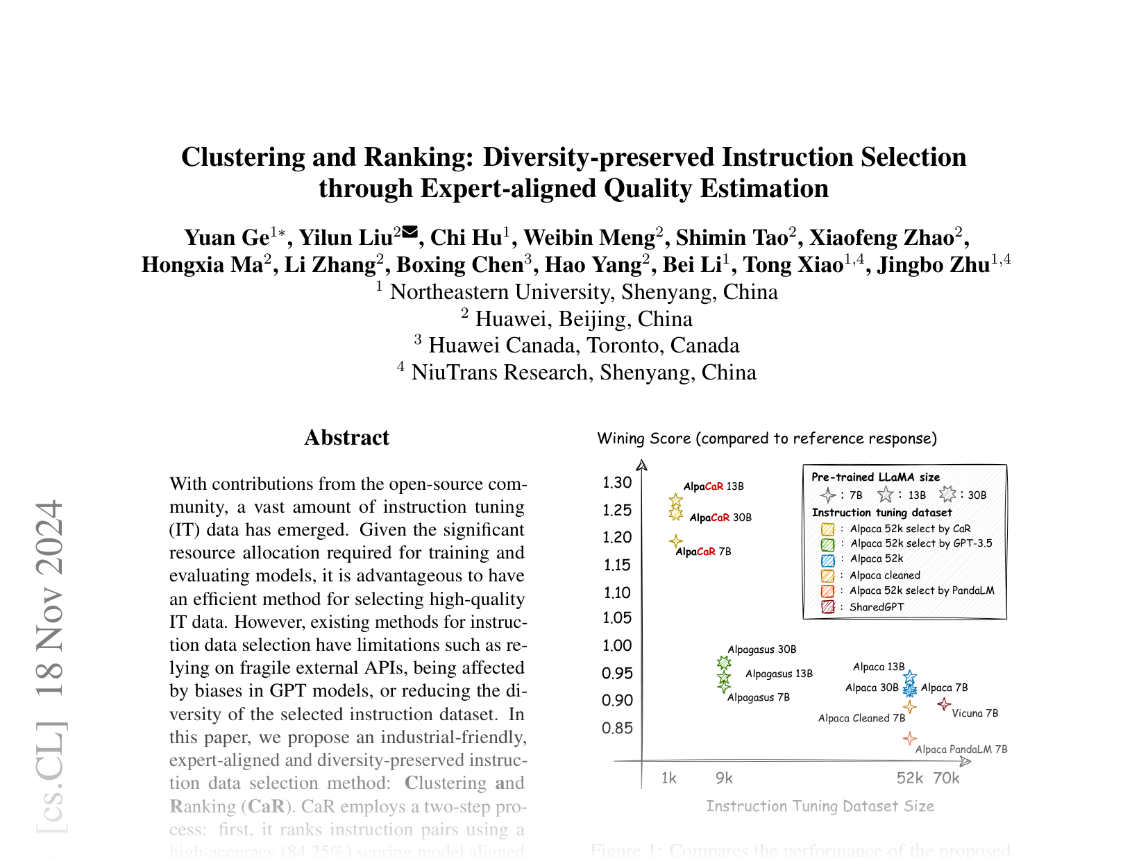 [Clustering and Ranking: Diversity-preserved Instruction Selection through Expert-aligned Quality Estimation 🔗](https://arxiv.org/abs/2402.18191)