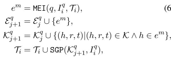 Equation for the iterative search process.