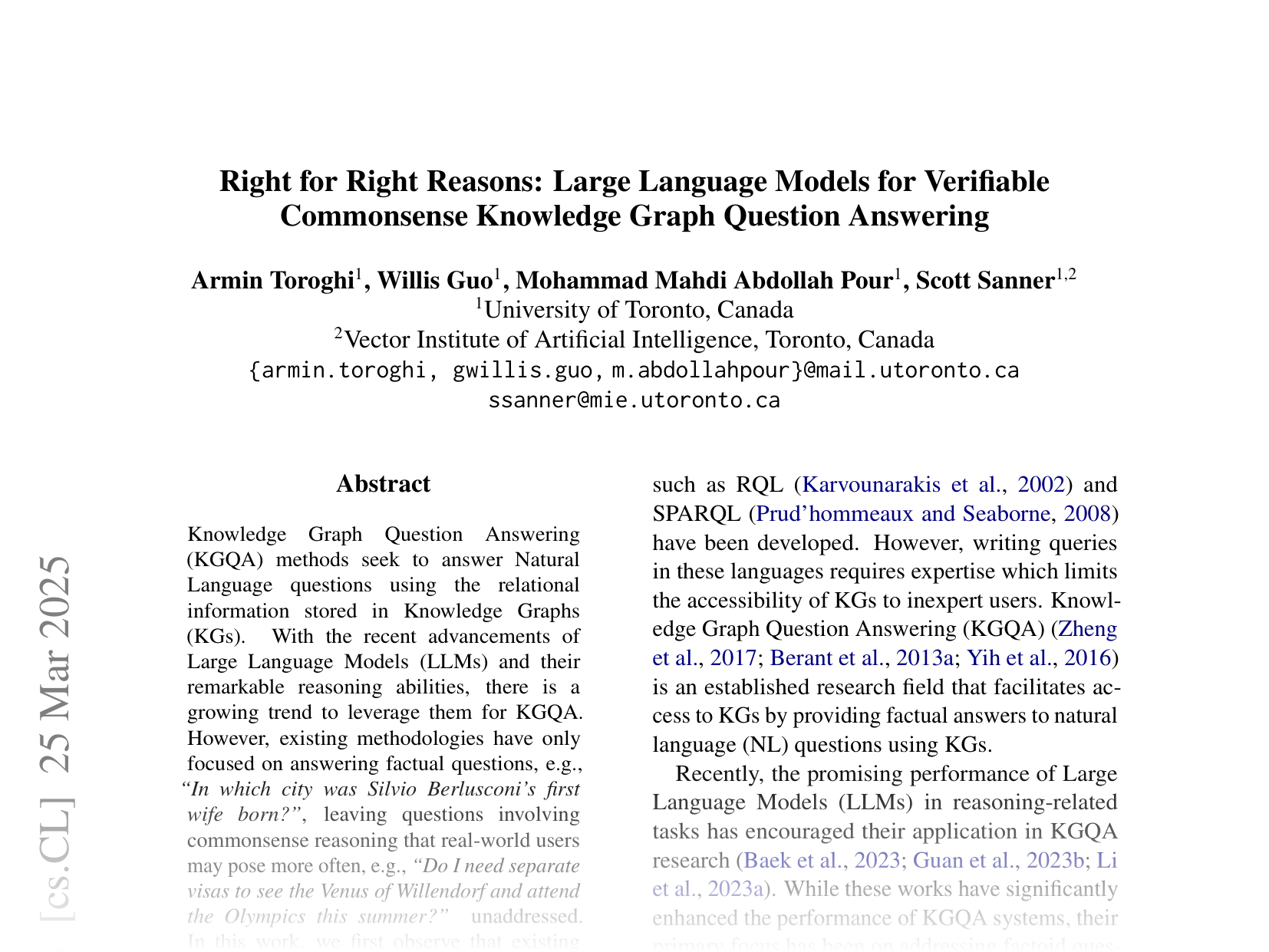 [Right for Right Reasons: Large Language Models for Verifiable Commonsense Knowledge Graph Question Answering 🔗](https://arxiv.org/abs/2403.01390)
