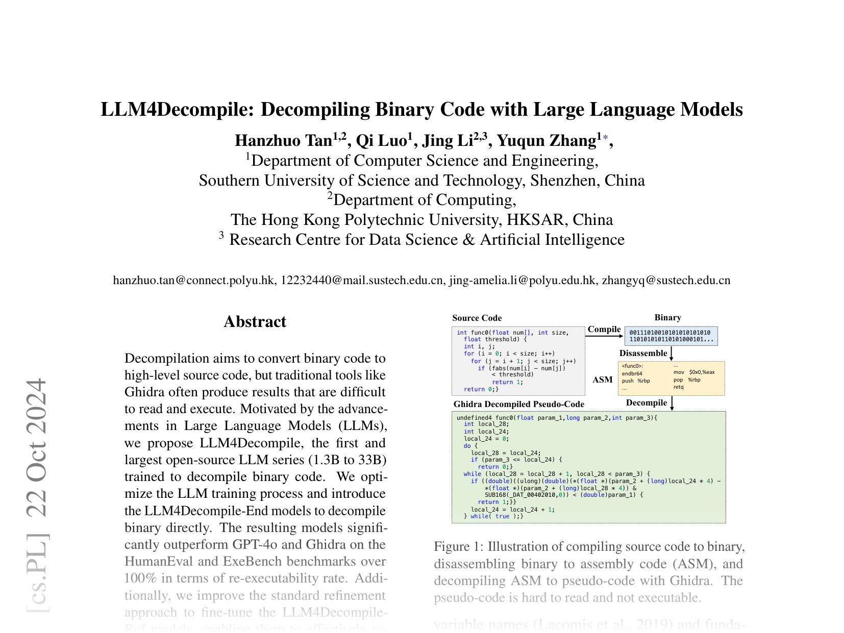 [LLM4Decompile: Decompiling Binary Code with Large Language Models 🔗](https://arxiv.org/abs/2403.05286)