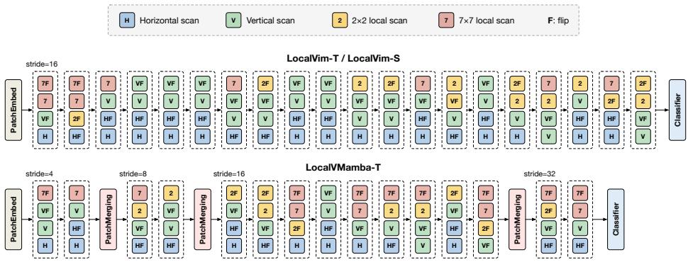 Visualization of the scan directions chosen by the automated search for different models.
