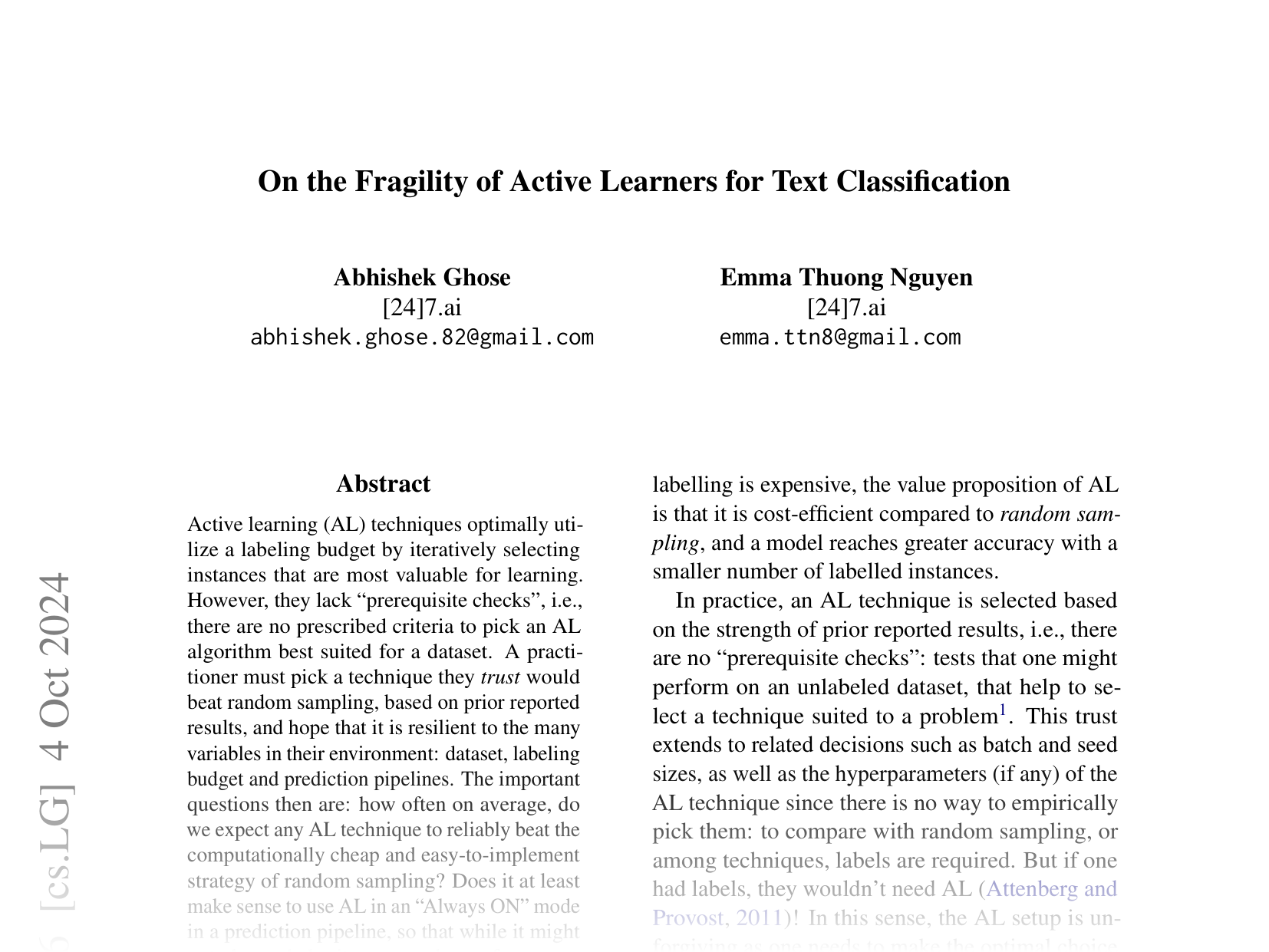 [On the Fragility of Active Learners for Text Classification 🔗](https://arxiv.org/abs/2403.15744)