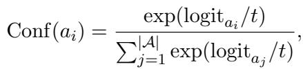 Equation showing Softmax over logits