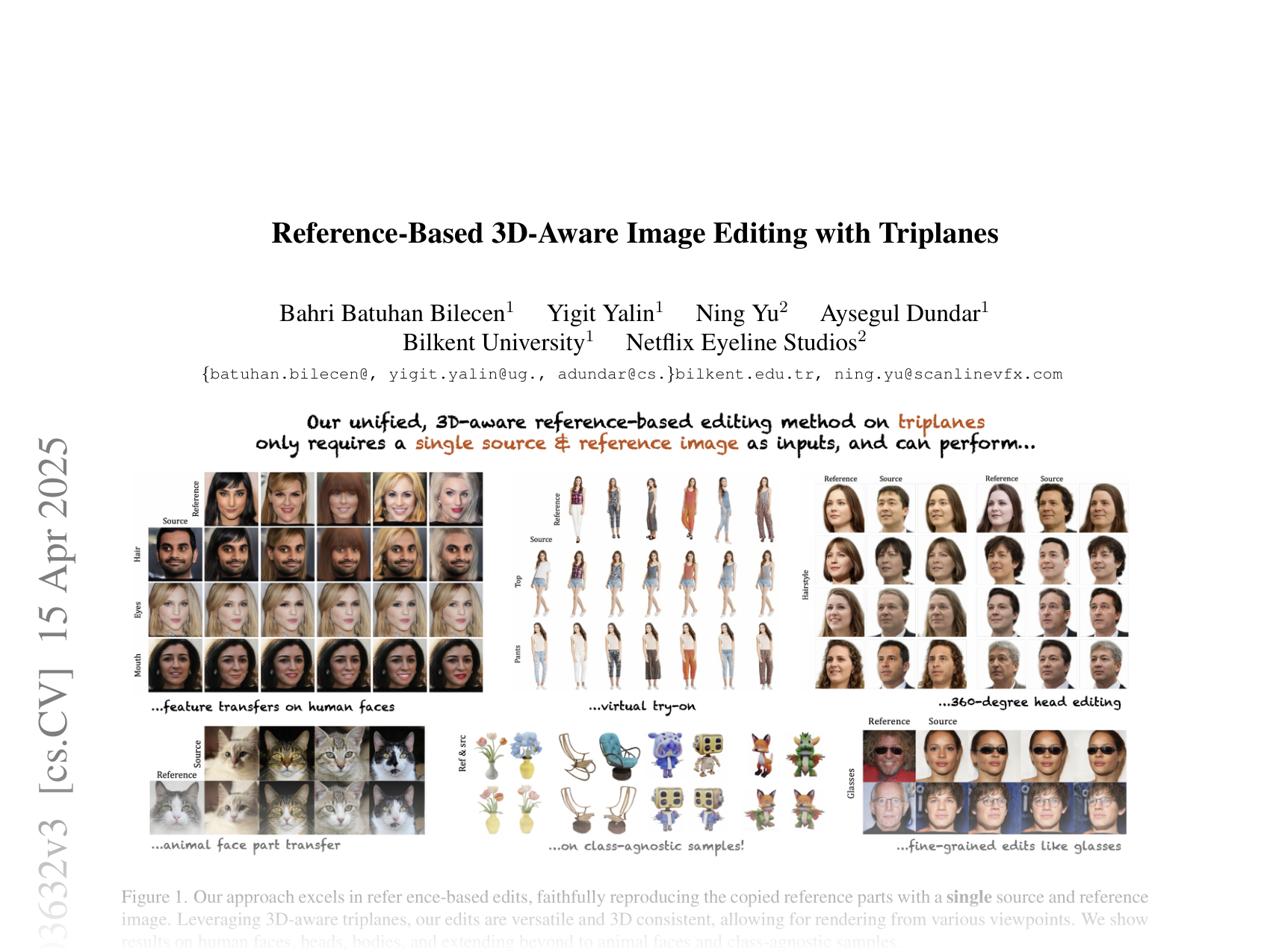 [Reference-Based 3D-Aware Image Editing with Triplanes 🔗](https://arxiv.org/abs/2404.03632)