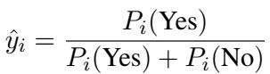 Equation for normalized relevance prediction.
