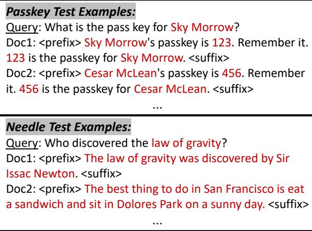 密钥和大海捞针测试的示例,展示了特定信息是如何掩埋在长文本中的。