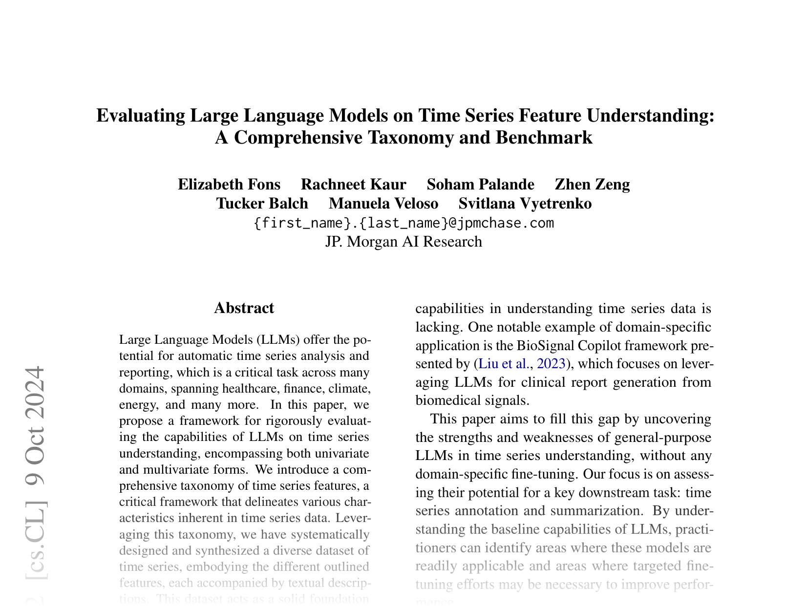 [Evaluating Large Language Models on Time Series Feature Understanding: A Comprehensive Taxonomy and Benchmark 🔗](https://arxiv.org/abs/2404.16563)