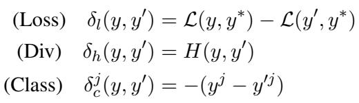 Loss、Div 和 Class 差异的方程。
