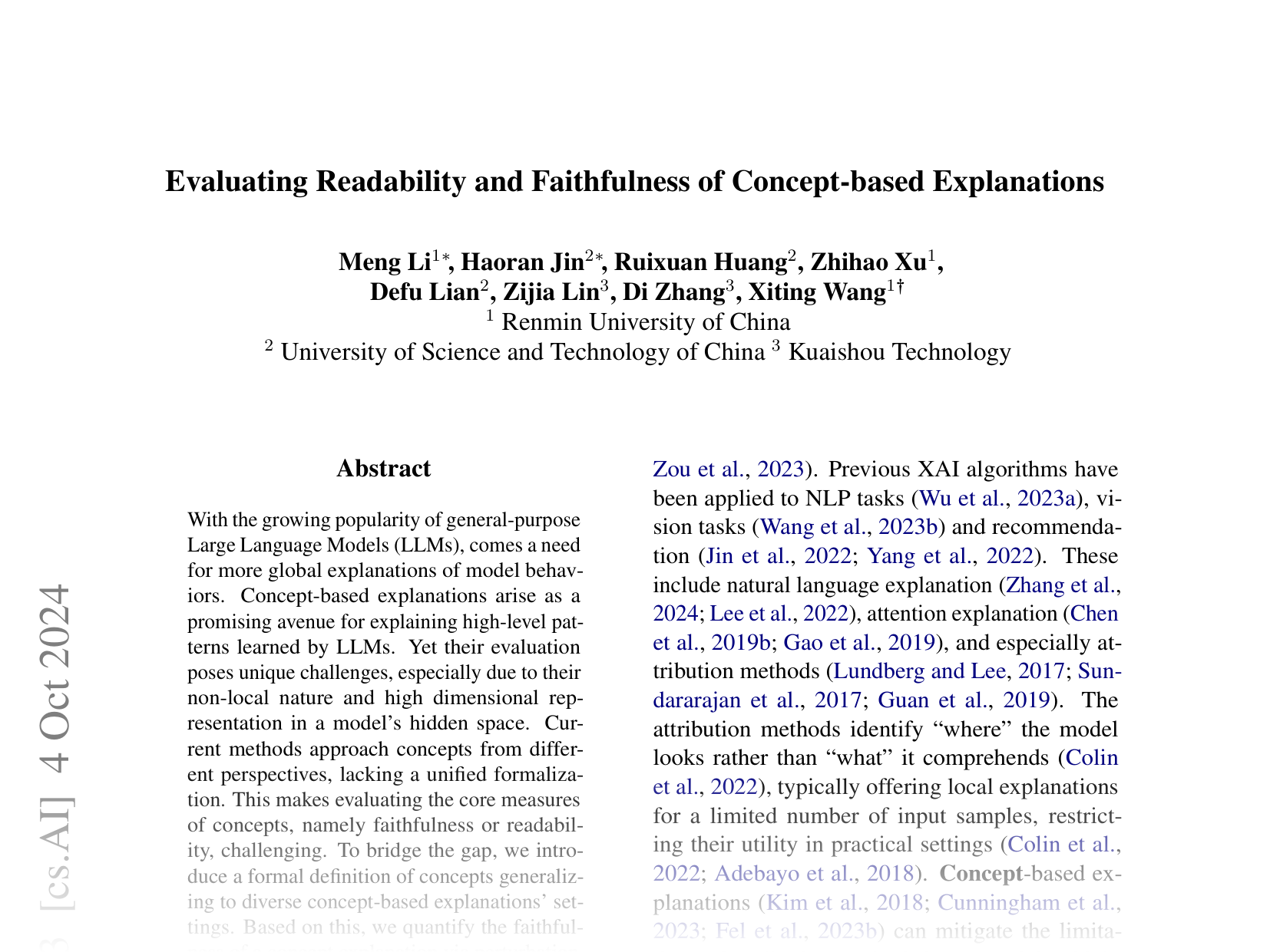 [Evaluating Readability and Faithfulness of Concept-based Explanations 🔗](https://arxiv.org/abs/2404.18533)