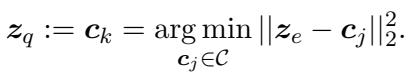 公式 1: 矢量量化选择过程。