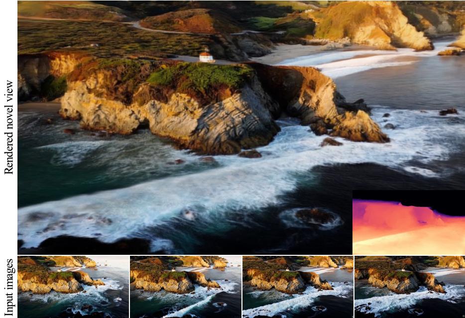 3D coastal scene reconstructed from Sora video.