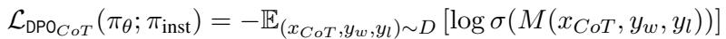 Equation for DPO CoT Loss.