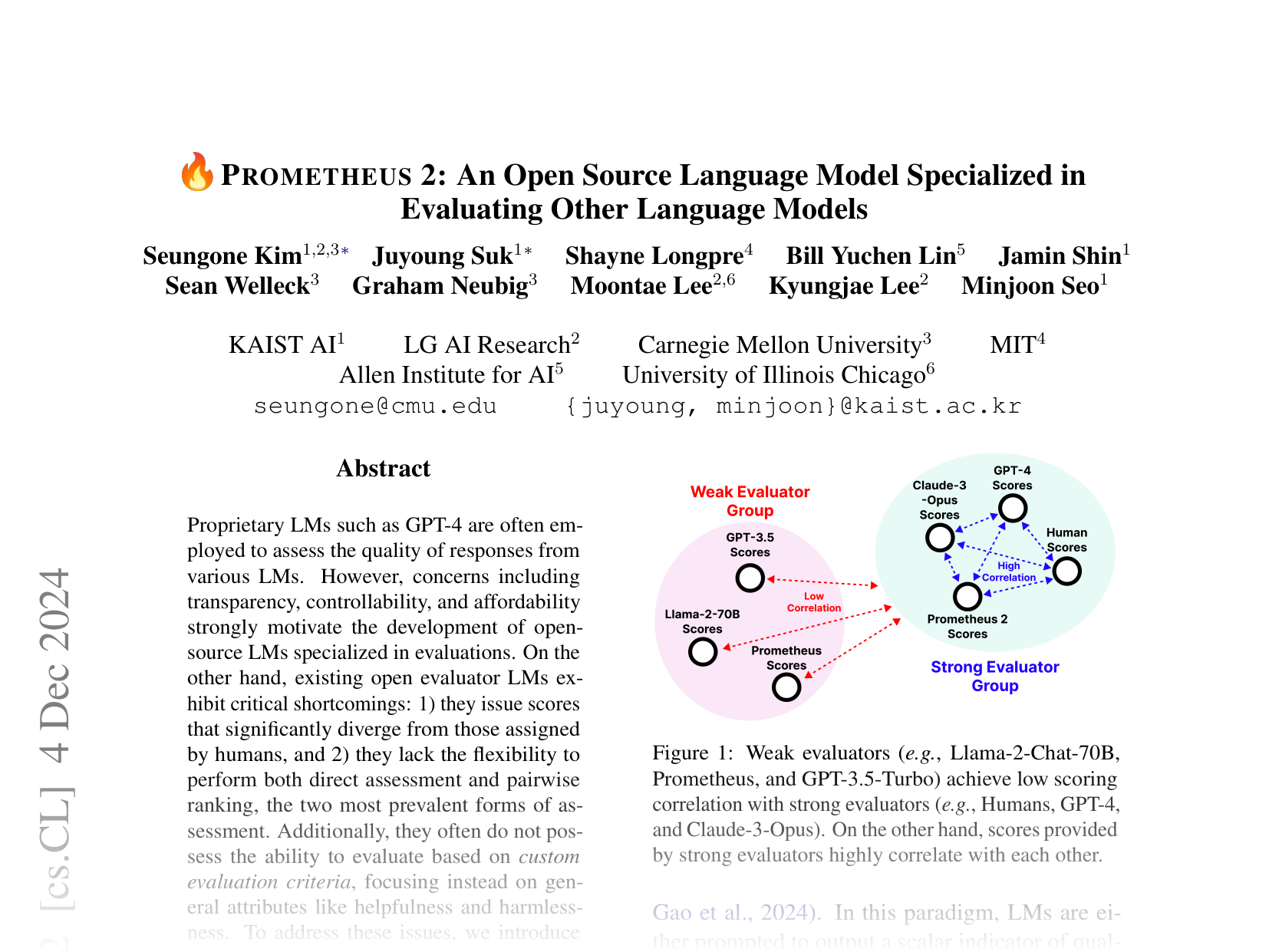 [PROMETHEUS 2: An Open Source Language Model Specialized in Evaluating Other Language Models 🔗](https://arxiv.org/abs/2405.01535)