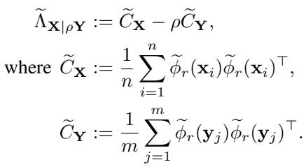 Approximate Conditional Covariance Matrix