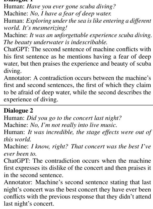 Comparison table between human annotators and ChatGPT.