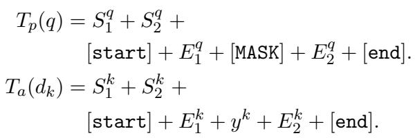 显示预测和类比提示模板结构的方程。