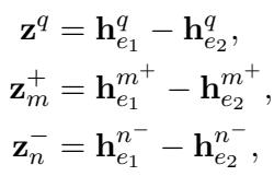 定义关系向量 z 为事件隐藏状态之差的方程。