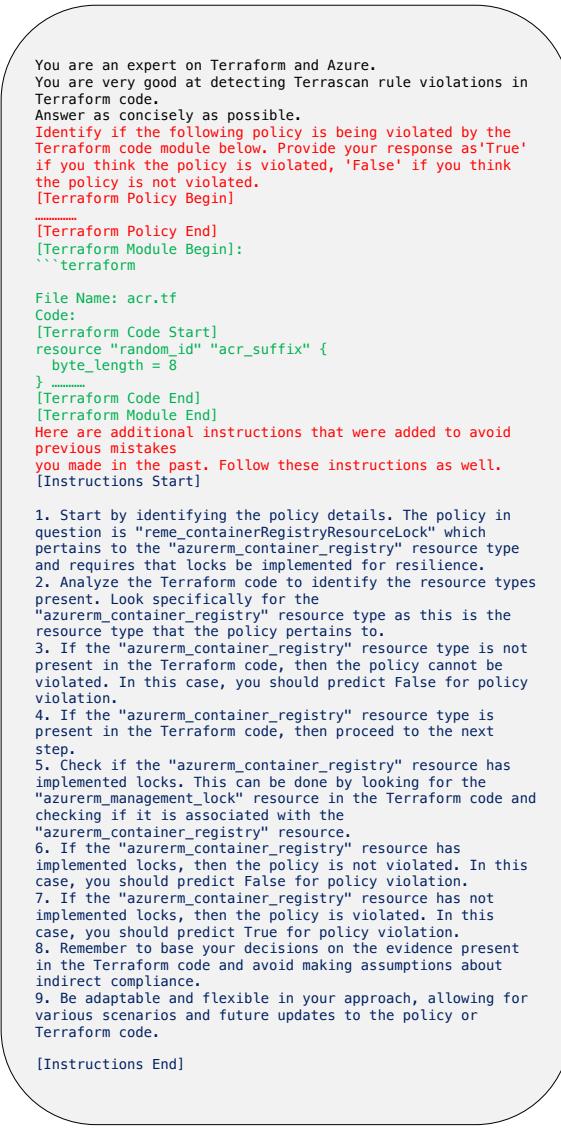 图 4: IAC 的 METAREFLECTION 推理提示，展示了详细的分析指令。
