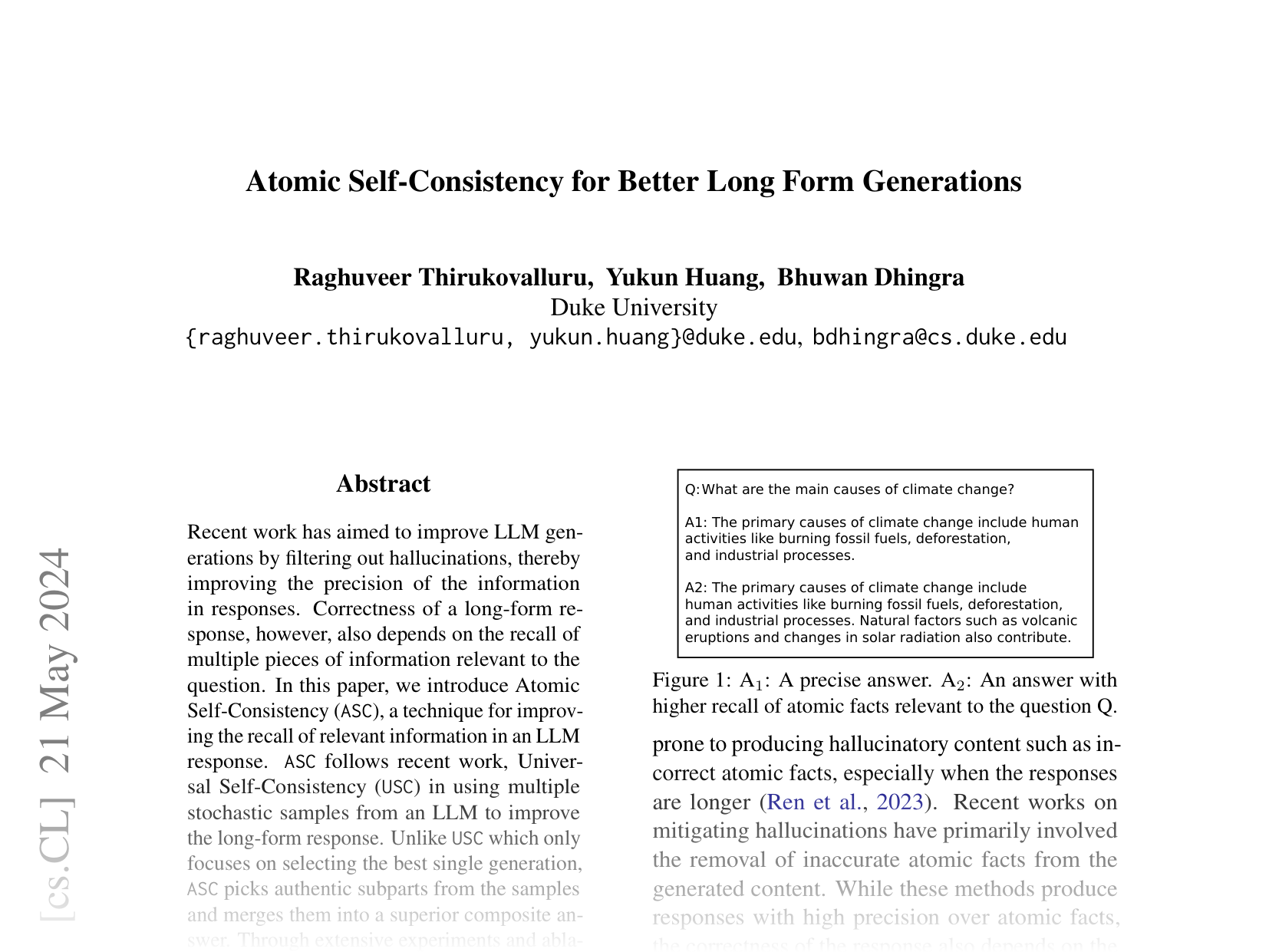 [Atomic Self-Consistency for Better Long Form Generations 🔗](https://arxiv.org/abs/2405.13131)