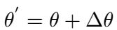 展示更新后的模型参数 theta prime 的公式。
