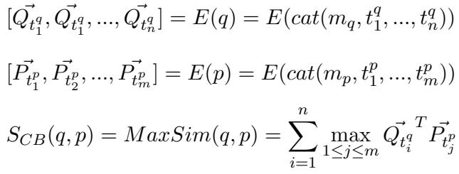 标准 MaxSim 公式