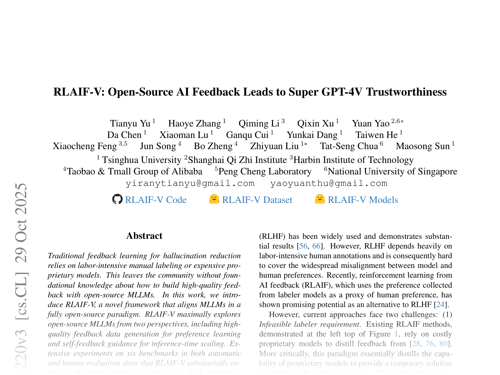 [RLAIF-V: Open-Source AI Feedback Leads to Super GPT-4V Trustworthiness 🔗](https://arxiv.org/abs/2405.17220)