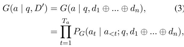 公式 3: Token 级概率生成。