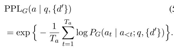 公式: 困惑度计算。