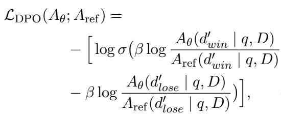 公式: DPO 损失函数。