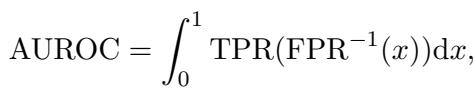 Equation 5 definition of AUROC.