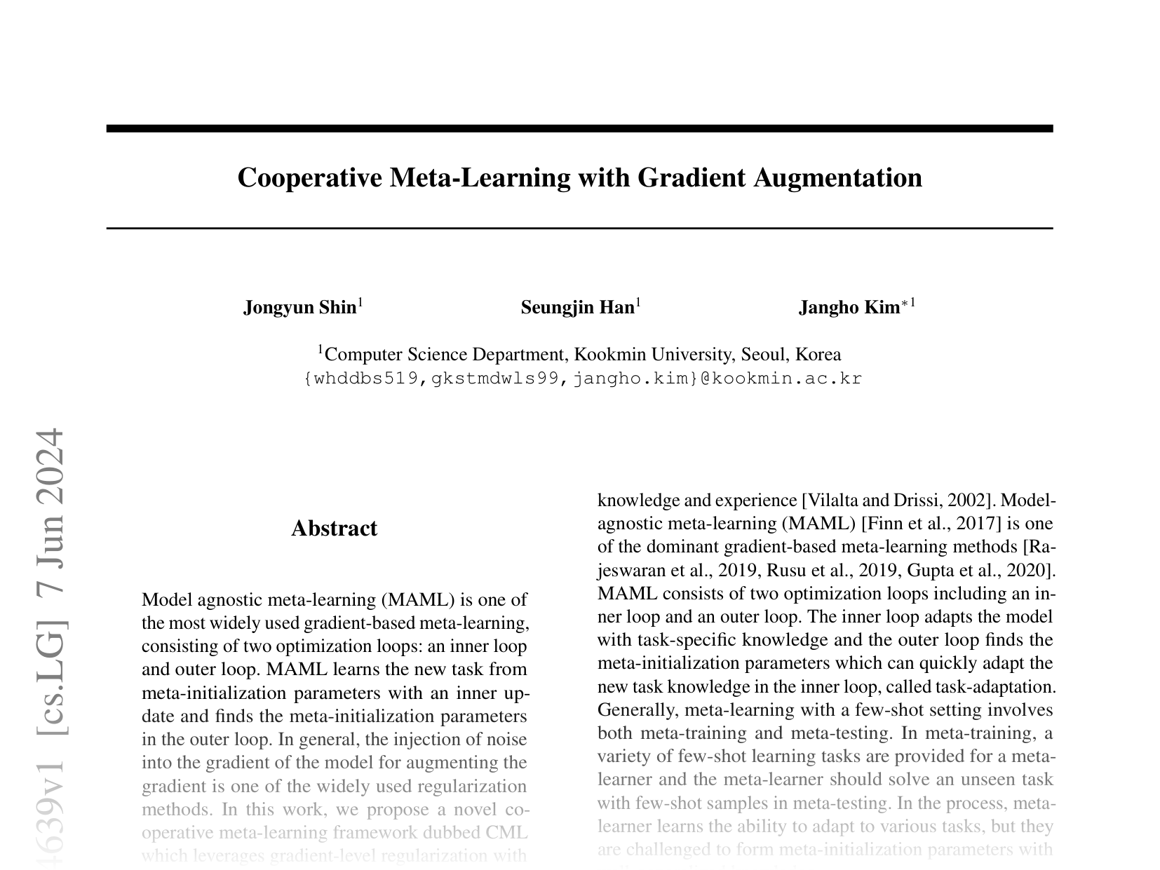 [Cooperative Meta-Learning with Gradient Augmentation 🔗](https://arxiv.org/abs/2406.04639)