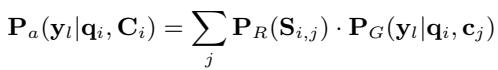 Equation for marginalized answer probability.