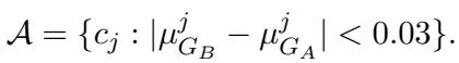 定义低分歧对话集合的公式，其中群体平均值的差异小于 0.03。