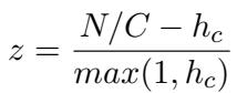 Equation 2 showing the calculation for the imbalance score z.