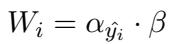 Equation 4 showing the final weight calculation.